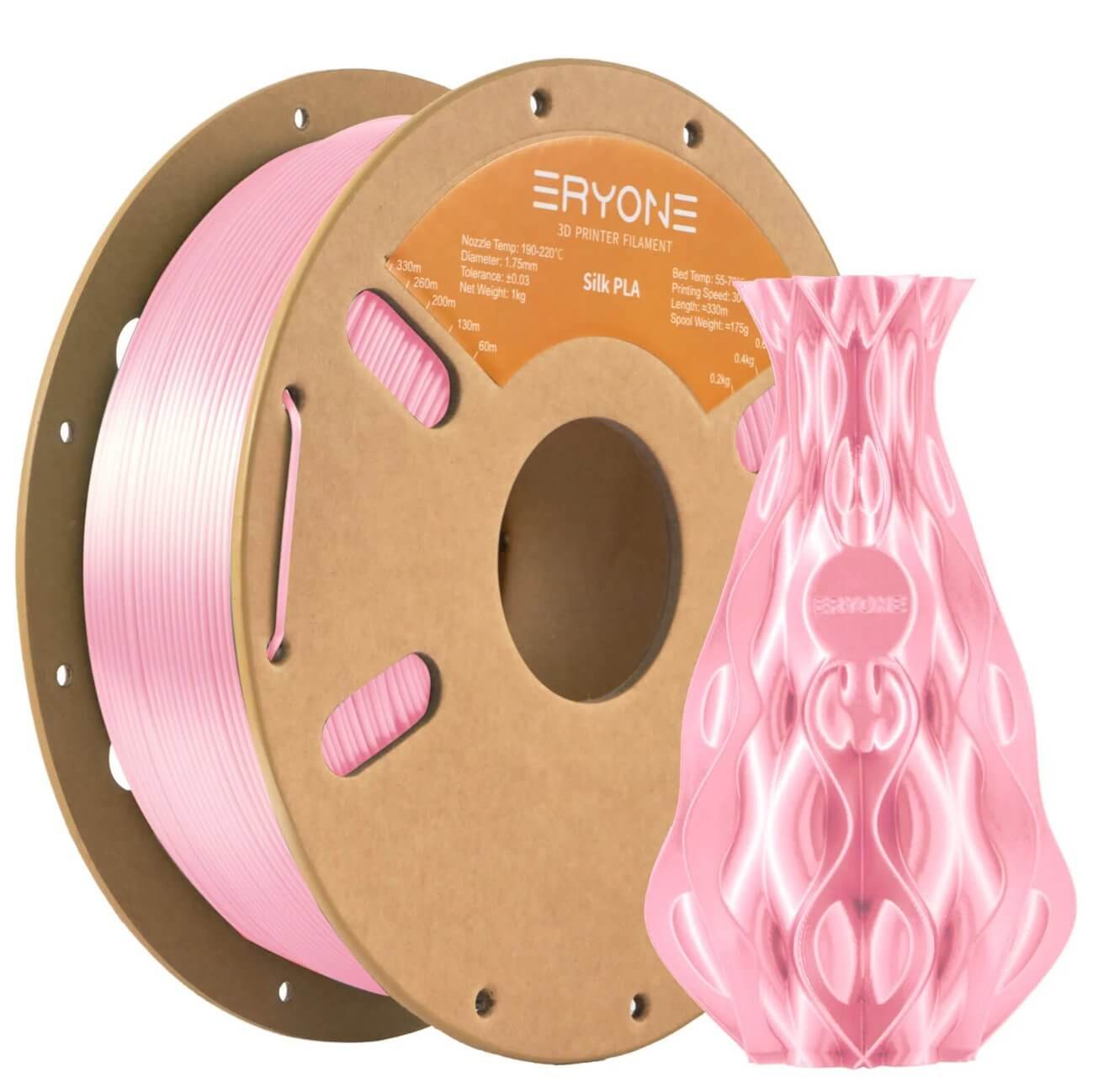 Silk PLA filament 1.75mm 1kg rosa rulle 3D-skrivare