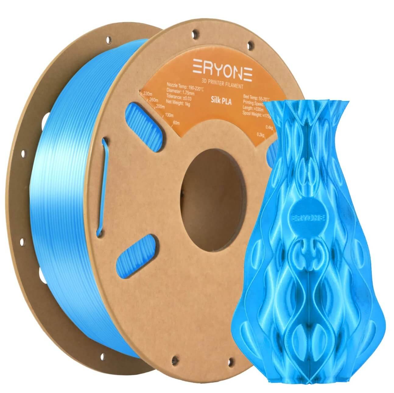 Silk PLA filament 1.75mm 1kg blå rulle 3D-skrivare