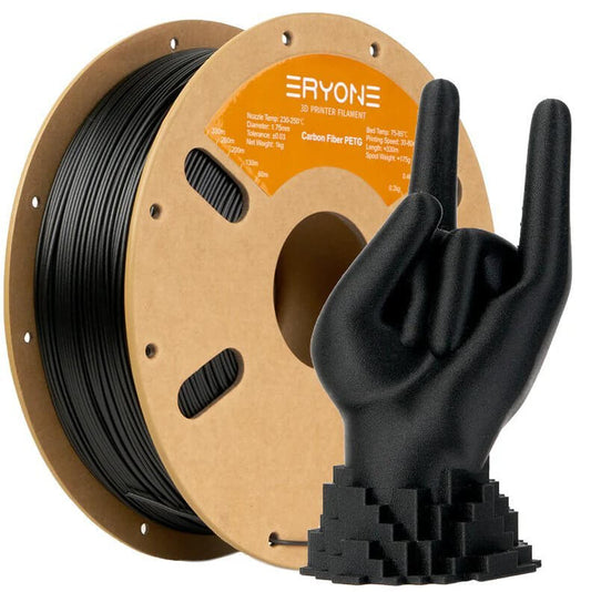 PETG Carbon Fiber filament 1.75mm 1kg svart rulle 3D-skrivare kolfiber