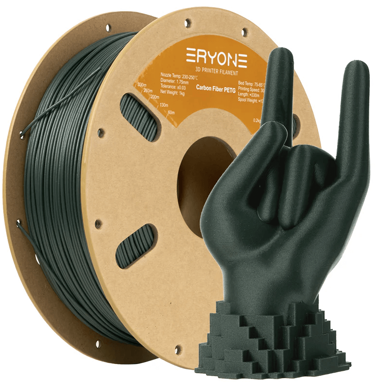 PETG Carbon Fiber filament 1.75mm 1kg grön rulle 3D-skrivare kolfiber