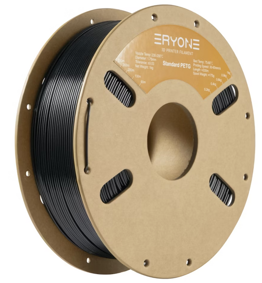 PETG 1kg 1.75mm rulle svart